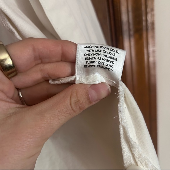 Eileen Fisher Cream Collared Blouse - Picture 9 of 10